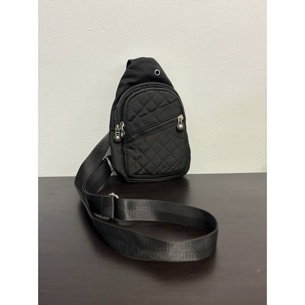 Fancy Quilted Black Shoulder Sling bag Purse